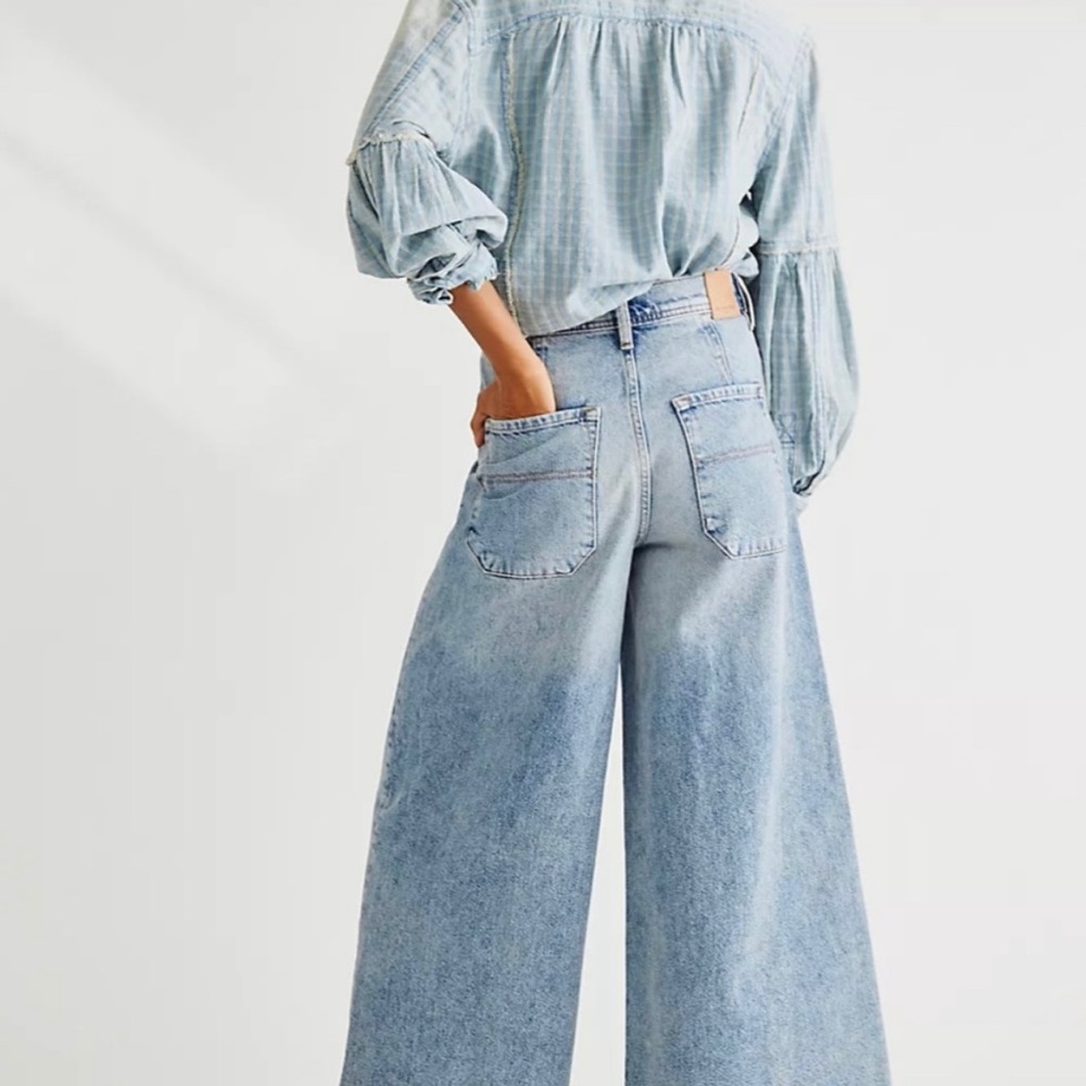 Free People Landry cropped wide leg high rise